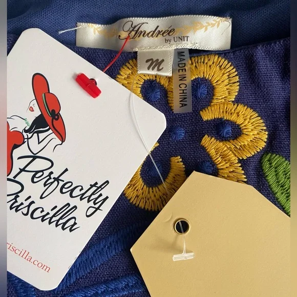 Andree by UNIT Simply Adore You Floral Dress - Navy Midi Dress Size M - Picture 7 of 12